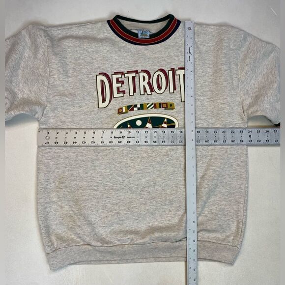 VINTAGE Detroit Graphic Sweatshirt Men Small Gray 90s - Picture 10 of 10